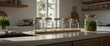 © Wannaeka - Photorealistic modern farmhouse kitchen sunlight streaming throu