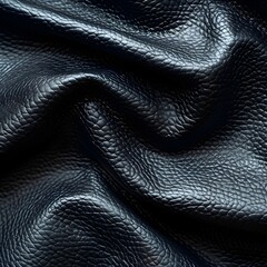 Smooth Black Leather Texture Ideal for Luxury Product Mockup Concept with Copy Space