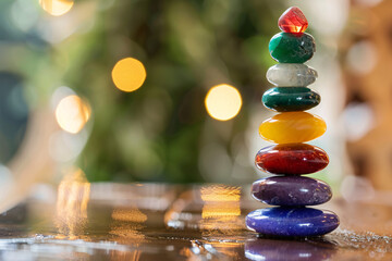 Wall Mural - an illustration representing the 7 chakra concept, commonly associated with eastern philosophy, spir