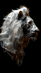 Wall Mural - low poly lion vector illustration 