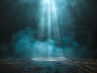 Wall Mural - dramatic spotlight backdrop for captivating product presentation concept with moody atmosphere and c