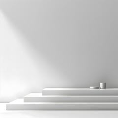 Wall Mural - Clean White Backdrop With Gentle Gradient Ideal for Modern Product Displays and Presentations With Copy Space