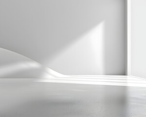 Wall Mural - Clean and Minimalist White Background with Soft Gradient Lighting for Product Presentation