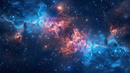 Wall Mural - Nebula and starlit galaxy scene, celestial beauty in deep space.