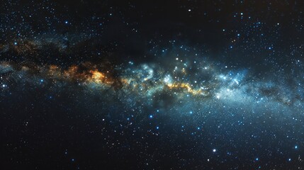 Wall Mural - Nebula and stellar landscape shining brightly in deep space.