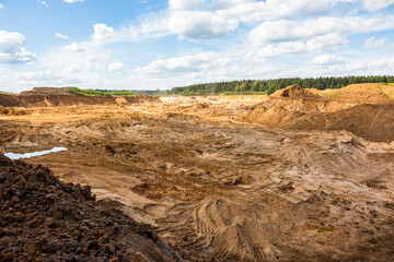 Panoramic view of the sand quarry development