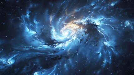 Wall Mural - galactic spiral with star vortex, celestial marvel.