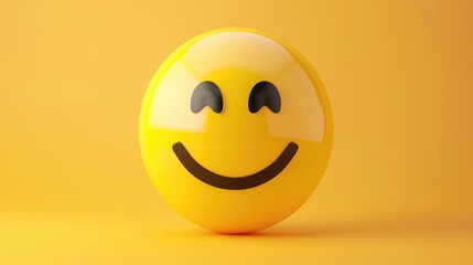 Poster - 2d illustration of a smiling face emoticon icon