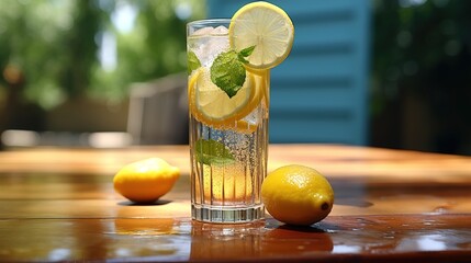 Canvas Print - cocktail with lime