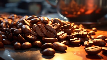 Canvas Print - coffee beans and cinnamon