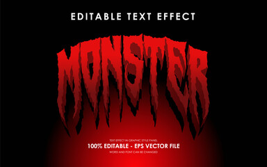 Wall Mural - Editable Monster Halloween Text Effect