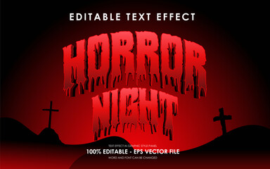 Wall Mural - Editable Horror Night Halloween Text Effect