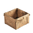 © Jeerawut - Worn and old cardboard box isolated on white background, perfect for themes of recycling, storage or shipping.