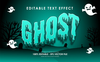 Wall Mural - Editable Ghost Halloween Text Effect