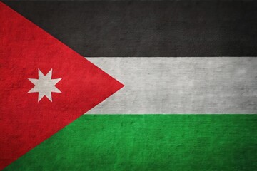 Illustration of Realistic Jordan flag in Felt Fabric, National flag of Jordan, National Day of Jordan