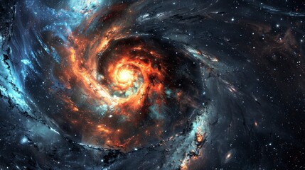 Wall Mural - cosmic vortex of stars in an artistic space illustration.