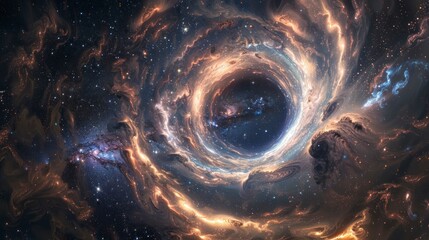 Wall Mural - cosmic artwork depicting stars swirling in a galactic vortex.