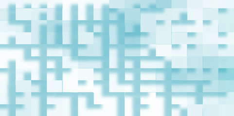 Wall Mural - Randomly extruded blue cubes abstract geometric background, Abstract technology and business concept data technology, Random scaled blue cube boxes block background of blue surface.