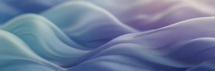 Wall Mural - Curtain, drapery. Shiny silk fabric Wavy soft pleats. light blue elegant luxury background. Liquid wave effect.