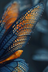 Canvas Print - Mesmerizing Fractal Patterns on Ethereal Insect Wings - Captivating Natural Masterpiece in Cinematic Digital Photography