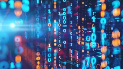 Binary code background illustration generated by ai