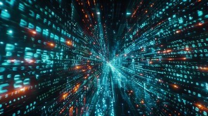Binary code background illustration generated by ai
