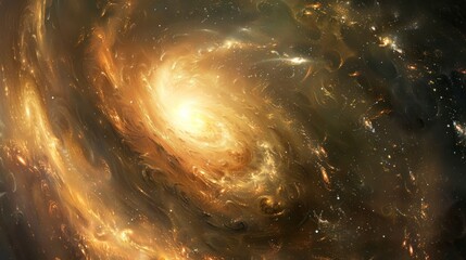 Wall Mural - stars swirling in an artistic representation of a galactic vortex.