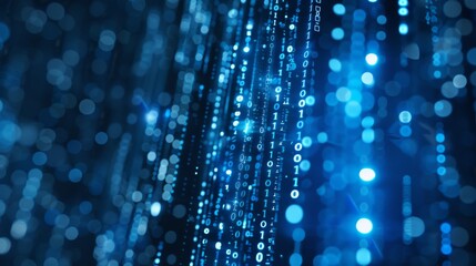 Binary code background illustration generated by ai