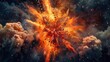 © tanibond - Explosion fire background illustration generated by ai
