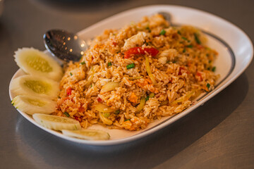 Poster - Crab Fried Rice in Thai Restaurant