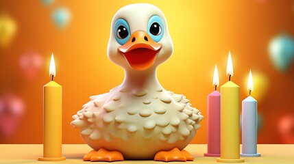 Canvas Print - duck and candle