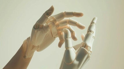 Wall Mural - Network robot hand. Illustration generated by ai