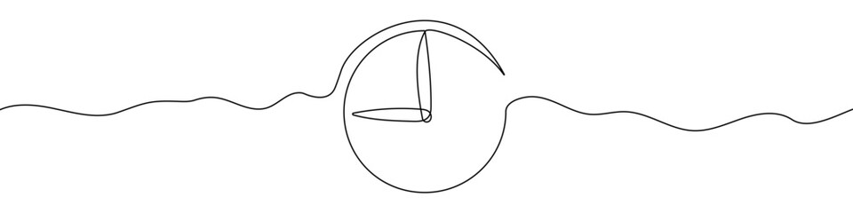 Wall Mural - Continuous editable line drawing of clock. One line drawing of clock icon. Vector illustration. Clock icon in one line.