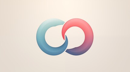 Poster - Abstract Infinity Symbol with Blue and Red Gradient