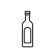 © Anastasiia - Olive oil bottle flat icon vector illustration isolated on white background. Minimalist outline pictogram for web and mobile application. Flat design style. Editable stroke. Recyclable packaging