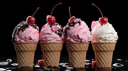 Canvas Print - cherry ice cream