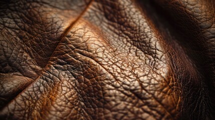 Wall Mural - The leather is brown and has a rough texture