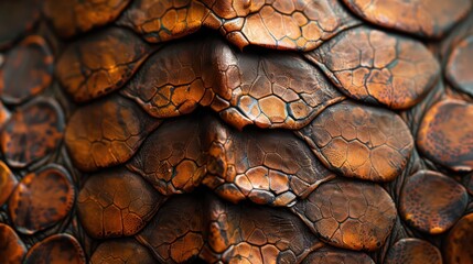 Wall Mural - A close up of a snake's skin, with a brown and black pattern