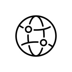 Wall Mural - global network line icon. global networking symbol. website sign. vector