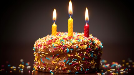 Poster - birthday cake with candles