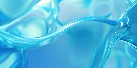 Blueish macro minimalist holographic background, smooth forms, shapeless, glass aspect ratio 2:1 , banner, website