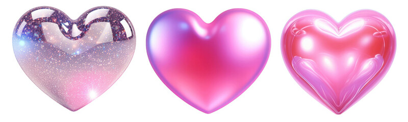 Wall Mural - 3d heart shape set