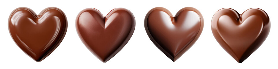 Wall Mural - Heart-shaped chocolates dessert food set