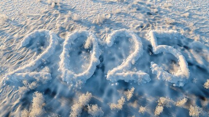 Wall Mural - Numbers 2025 in the snow. Happy New Year greeting card. New Year concept	
