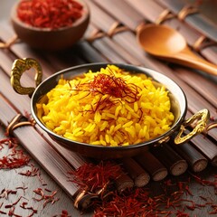 Wall Mural - Fresh healthy saffron rice