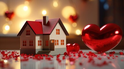 Wall Mural - christmas house with candles