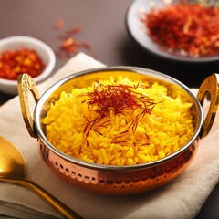 Wall Mural - Fresh healthy saffron rice