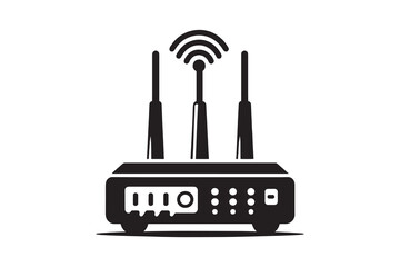 Wifi Router Icon vector silhouette Illustration artwork