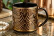 © Ari - Decorative ceramic mug with intricate golden patterns