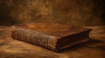 an old book on a brown background